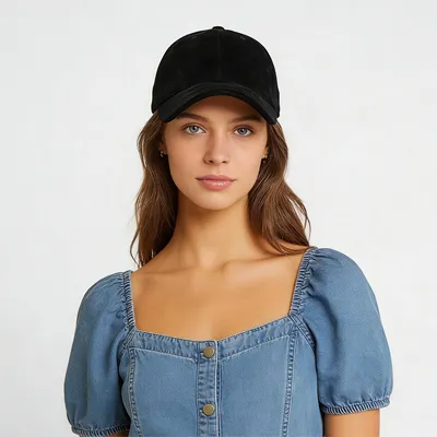 suede baseball cap