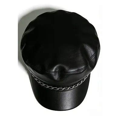 Leather Newsboy Cap