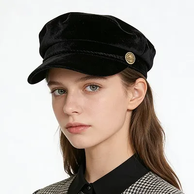 Velvet Newsboy Cap