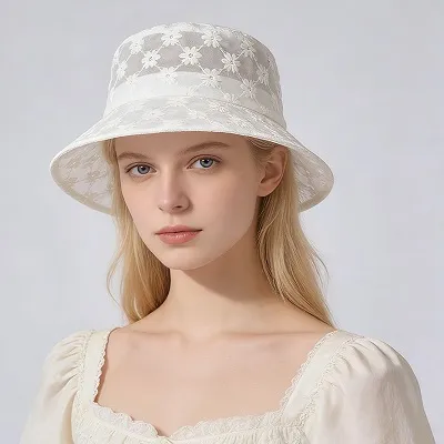 Lace Embroidery Bucket Hat
