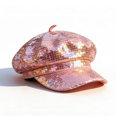 Sequin Newsboy Cap