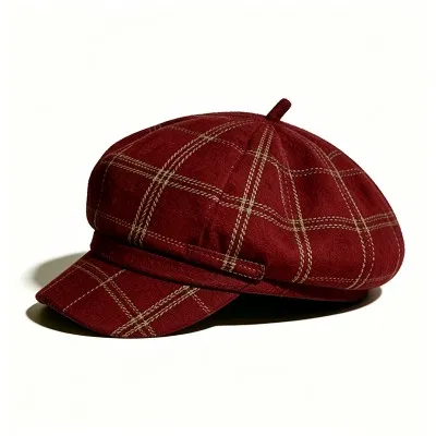 Red Newsboy Cap