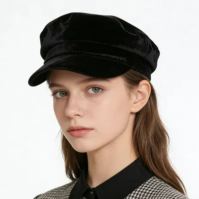 Velvet Newsboy Cap
